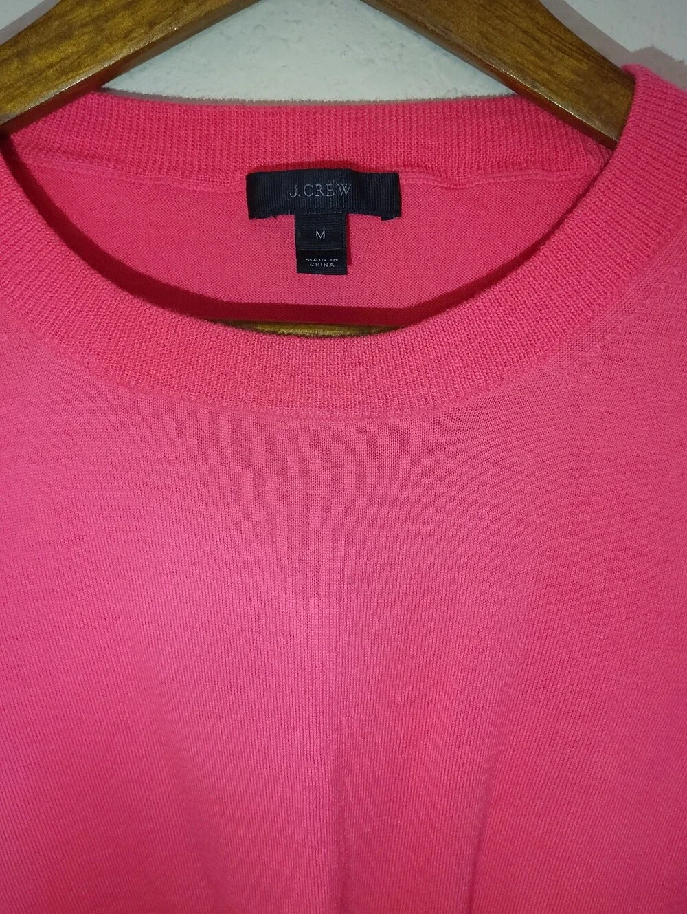 J. Crew Merino Wool Sweater Womens Sz Medium Hot Pink Barbiecore Preppy Luxury